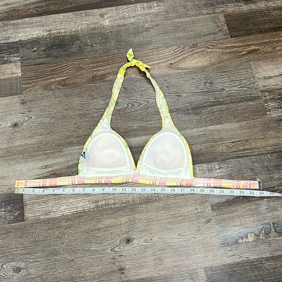 Vintage Hobie Lemons Pink Plaid Y2K Halter Bikini Top No Size Tag Sz S Retro - Picture 10 of 12